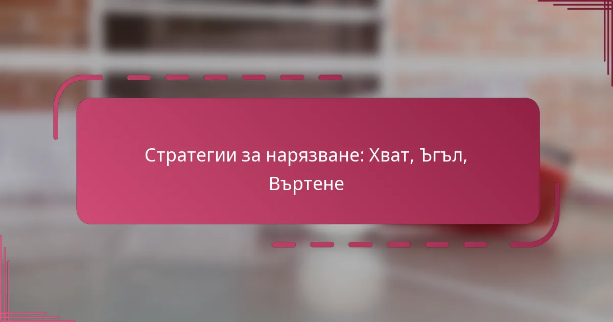 Стратегии за нарязване: Хват, Ъгъл, Въртене